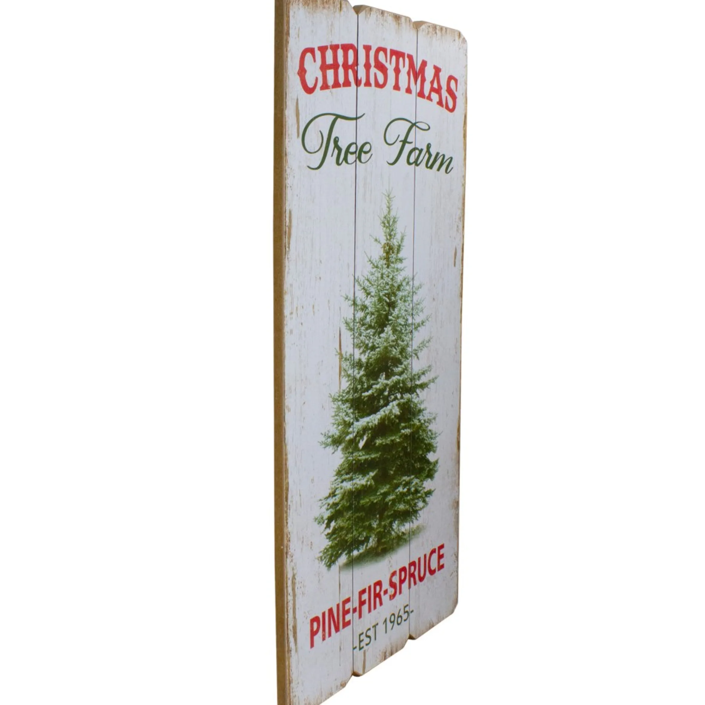 23.5" Rustic Wooden Christmas Tree Farm Hanging Wall Sign