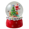 5.75" Santa Decorating A Christmas Tree Musical Snow Globe