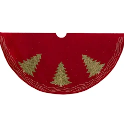 60" Sequined Embroidered Christmas Tree Skirt