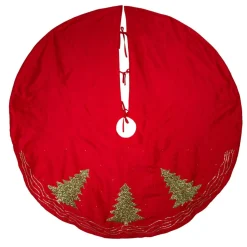 60" Sequined Embroidered Christmas Tree Skirt