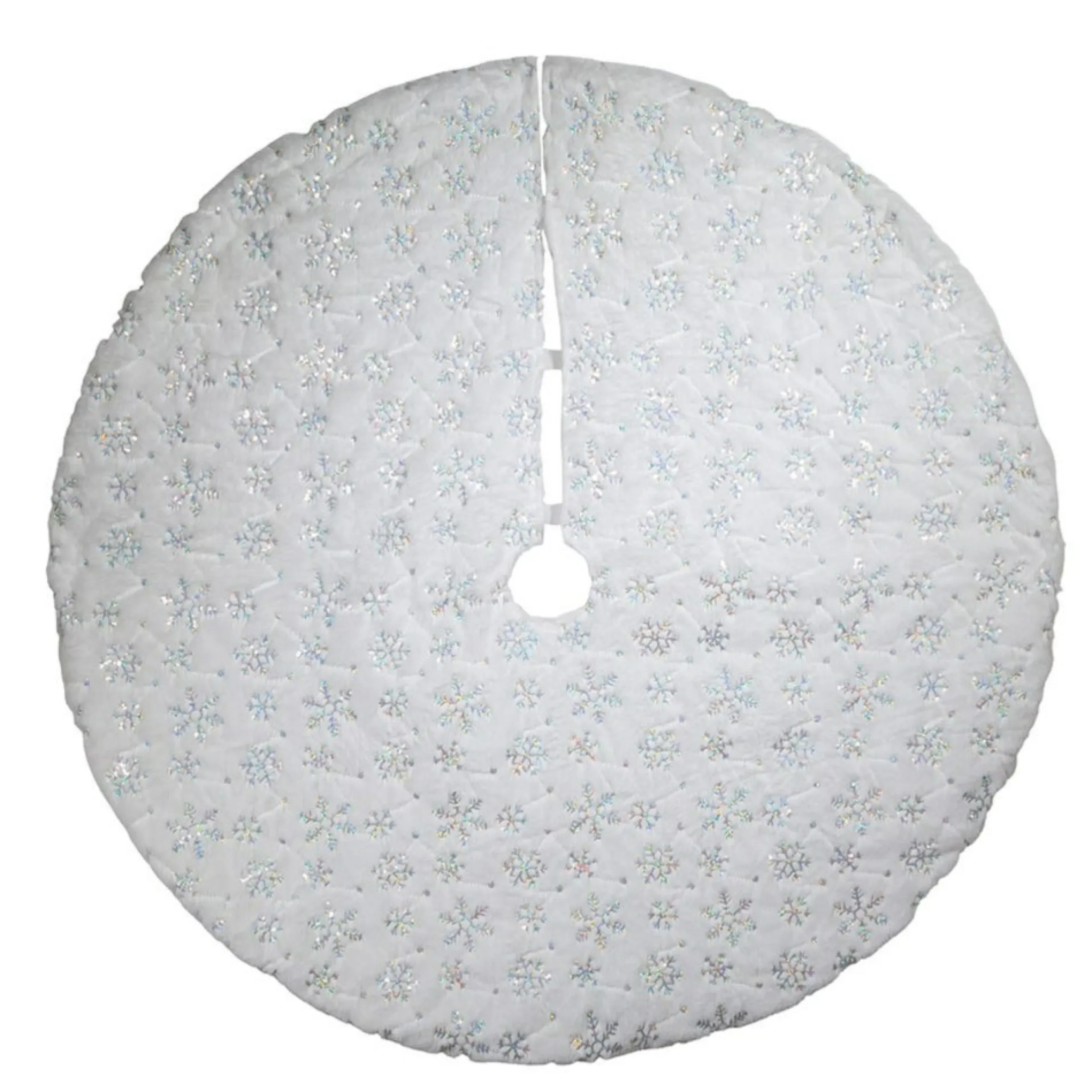 48" Sequined Snowflake Christmas Tree Skirt