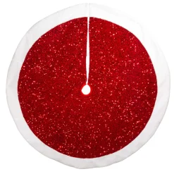 54" Sequins With White Border Christmas Tree Skirt