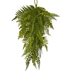 Set Of 2 Artificial Fern Teardrop Christmas Swag, 28-Inch, Unlit