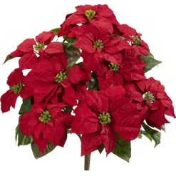 Set Of 2 Artificial Poinsettia Plant 24"