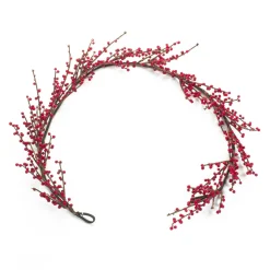Set Of 2 Berry Twig Artificial Christmas Garlands 5' X 9.5", Unlit