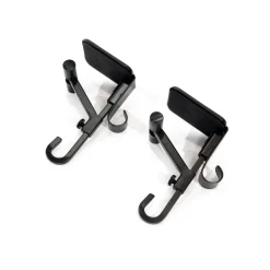 Set Of 2 Black Mantle Garland And Stocking Hanger 6.5"