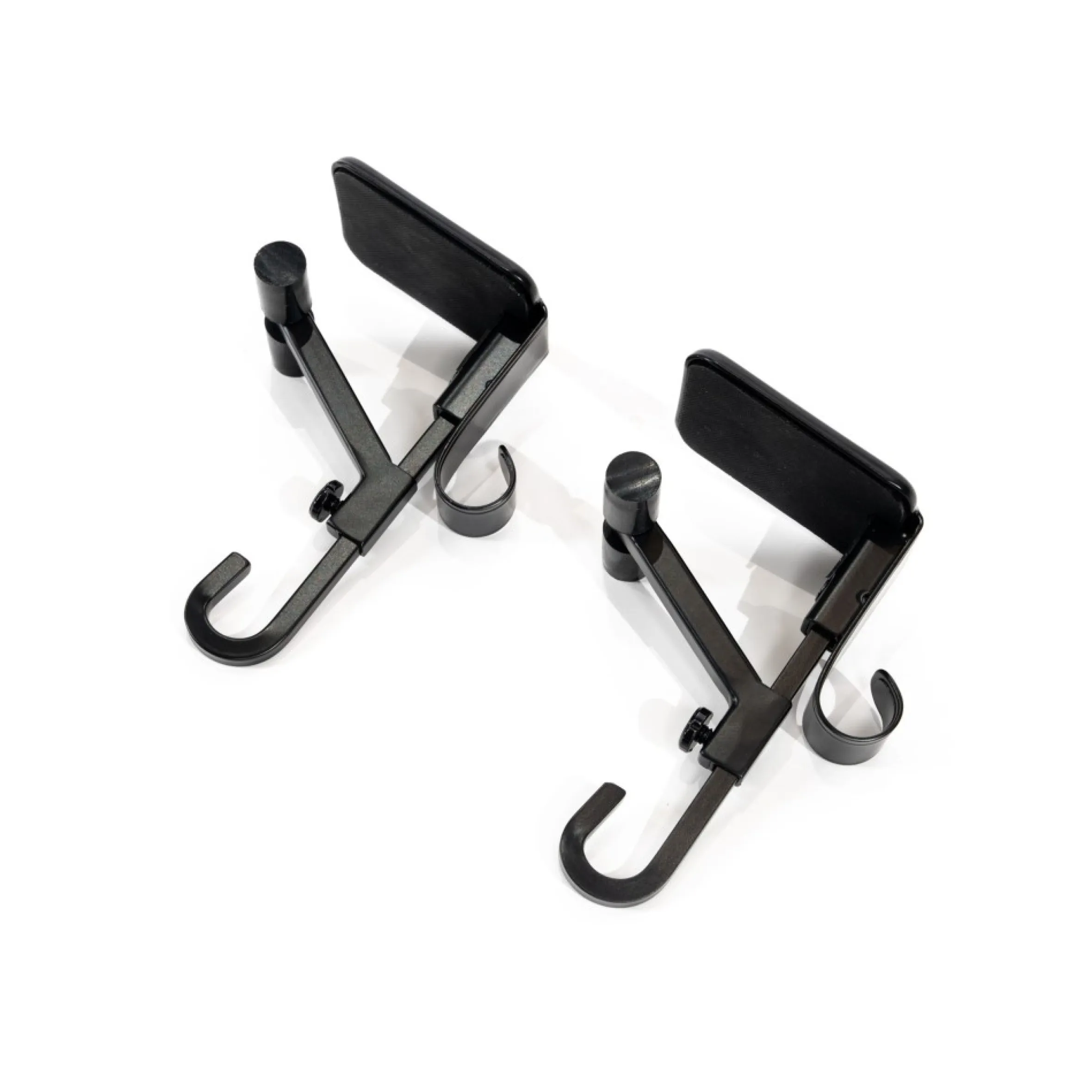 Set Of 2 Black Mantle Garland And Stocking Hanger 6.5"