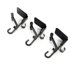 Set Of 3 Black Mantle Garland And Stocking Hanger 6.5"