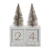Set Of 3 Bottlebrush Tree "Days Til Christmas" Countdown Decoration 6.75"