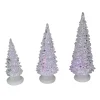 Set Of 3 Clear Color Changing Led Lighted Christmas Trees