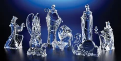 Set Of 2 Clear Icy Religious Christmas Nativity Figurines 9"