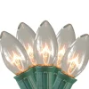 Set Of 15 Clear Lighted C9 Shape Christmas Pathway Markers, Green Wire