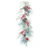Set Of 2 Frosted Berries And Pine Artificial Christmas Garlands 6' X 13"