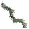 Set Of 2 Frosted Pinecone With Berry Christmas Garlands 5.5' X 7"