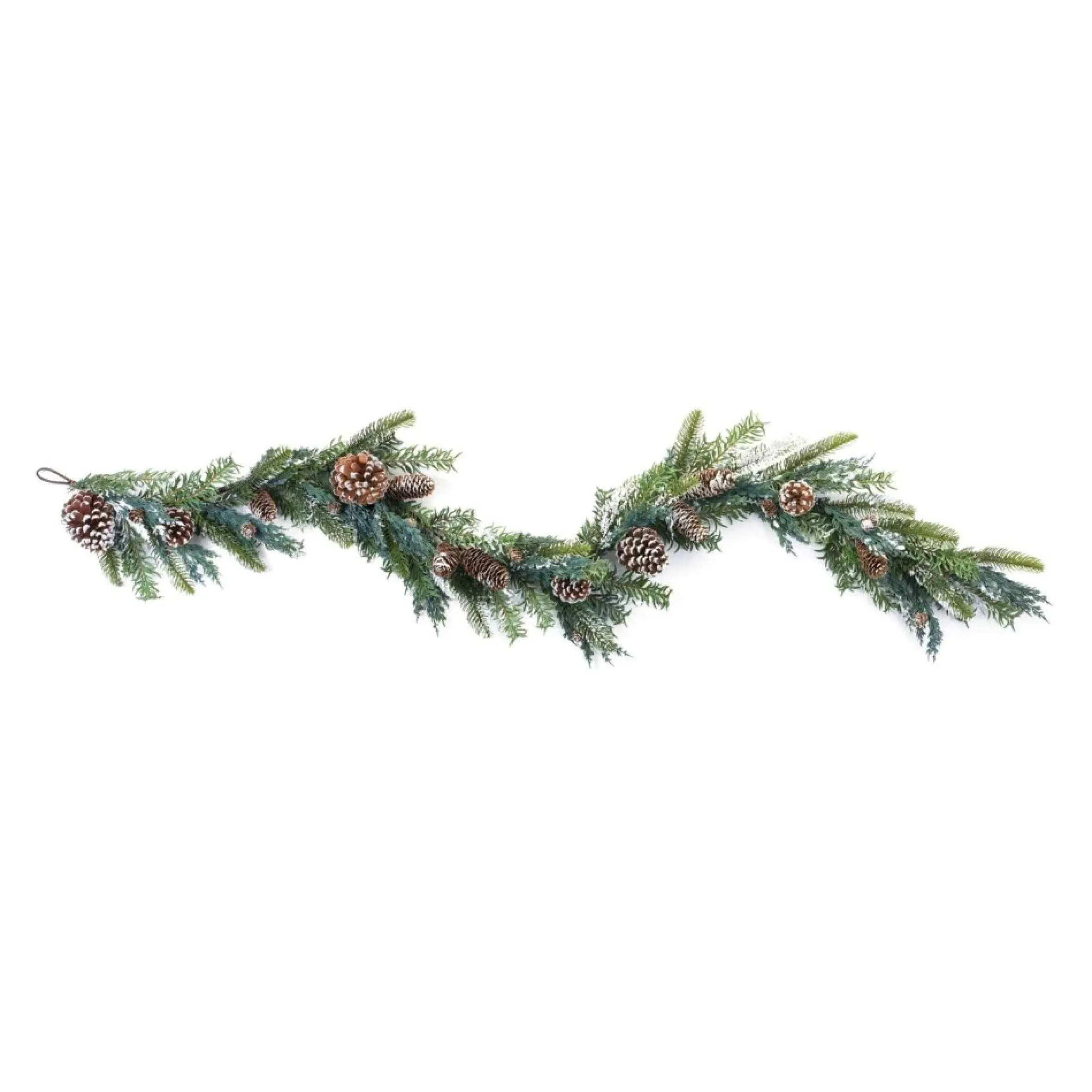 Set Of 2 Frosted Pinecone With Berry Christmas Garlands 5.5' X 7"