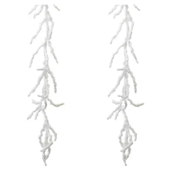 Set Of 2 Frosted Twig Artificial Christmas Garlands 5' X 9"