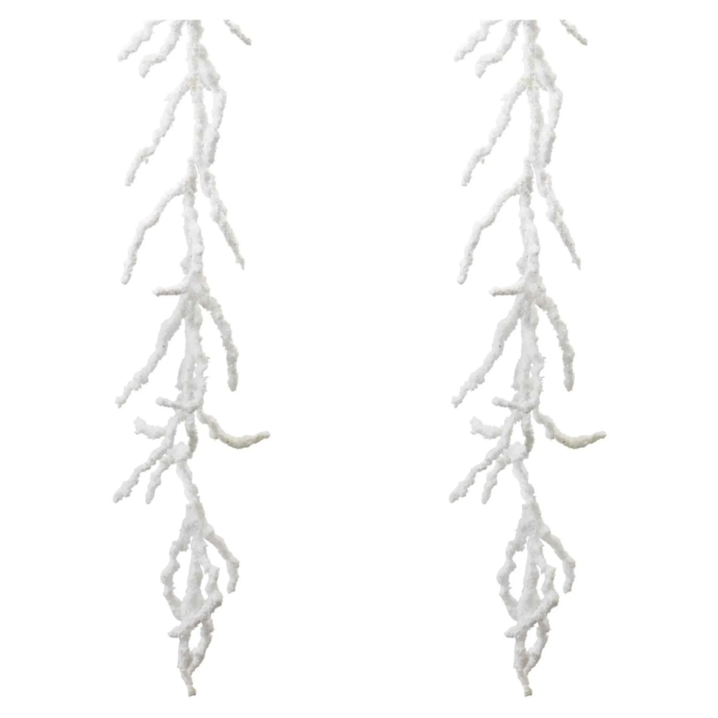 Set Of 2 Frosted Twig Artificial Christmas Garlands 5' X 9"