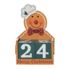 Set Of 3 Gingerbread Man Block Countdown Christmas Decorations 7.75"