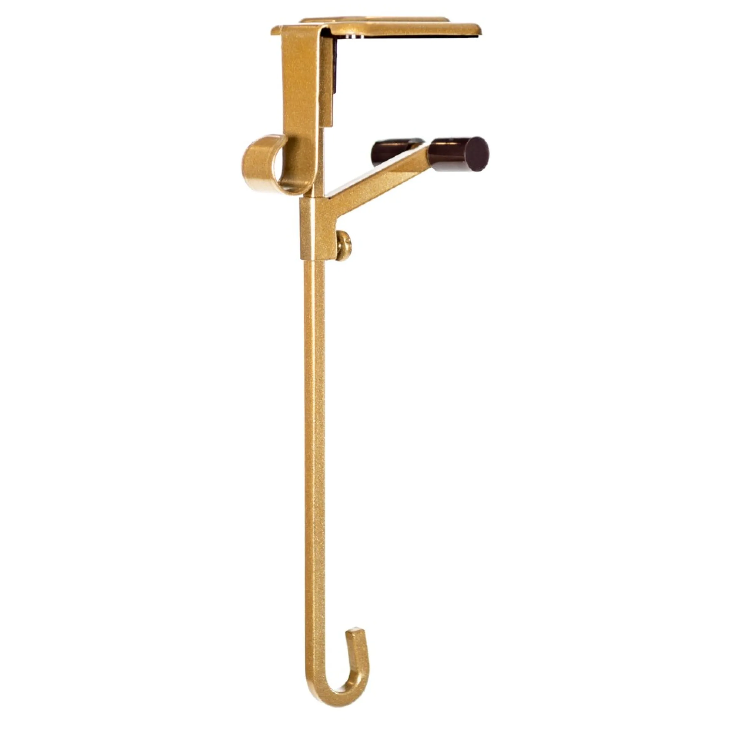 Set Of 2 Gold Mantle Garland And Stocking Hanger 6.5"