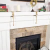 Set Of 2 Gold Mantle Hangers For Garland And Stockings - 6.5"