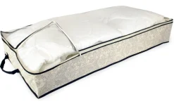 Set Of 2 Gray Damask Patterned Soft Storage Bins With Zipper Closure 40