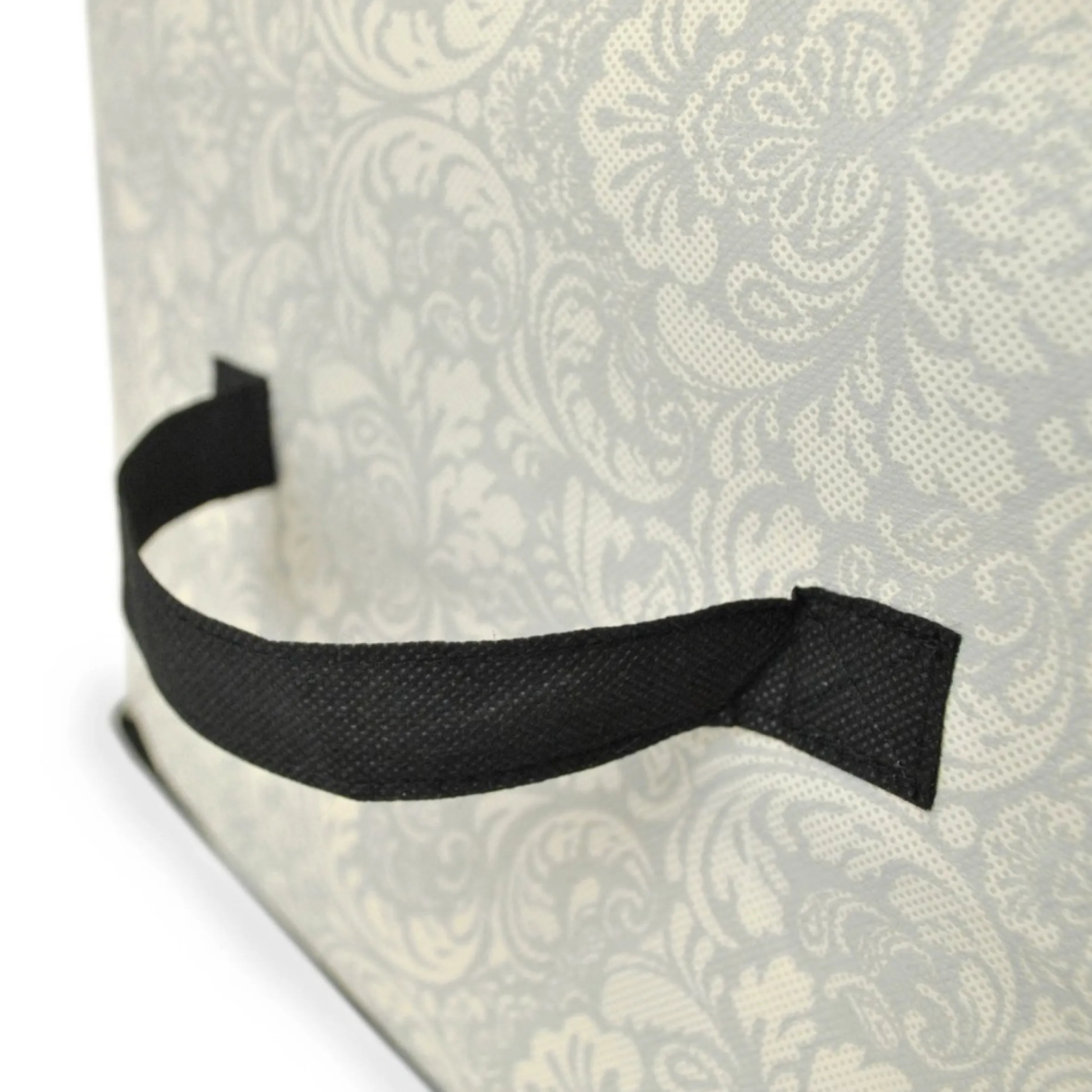 Set Of 2 Gray Damask Patterned Soft Storage Bins With Zipper Closure 40"
