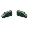 Set Of 2 Green And White Tudor Gardens Tapered Edge Accessory 3.25"