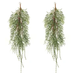 Set Of 2 Green Foliage Twig Artificial Christmas Swags 39"