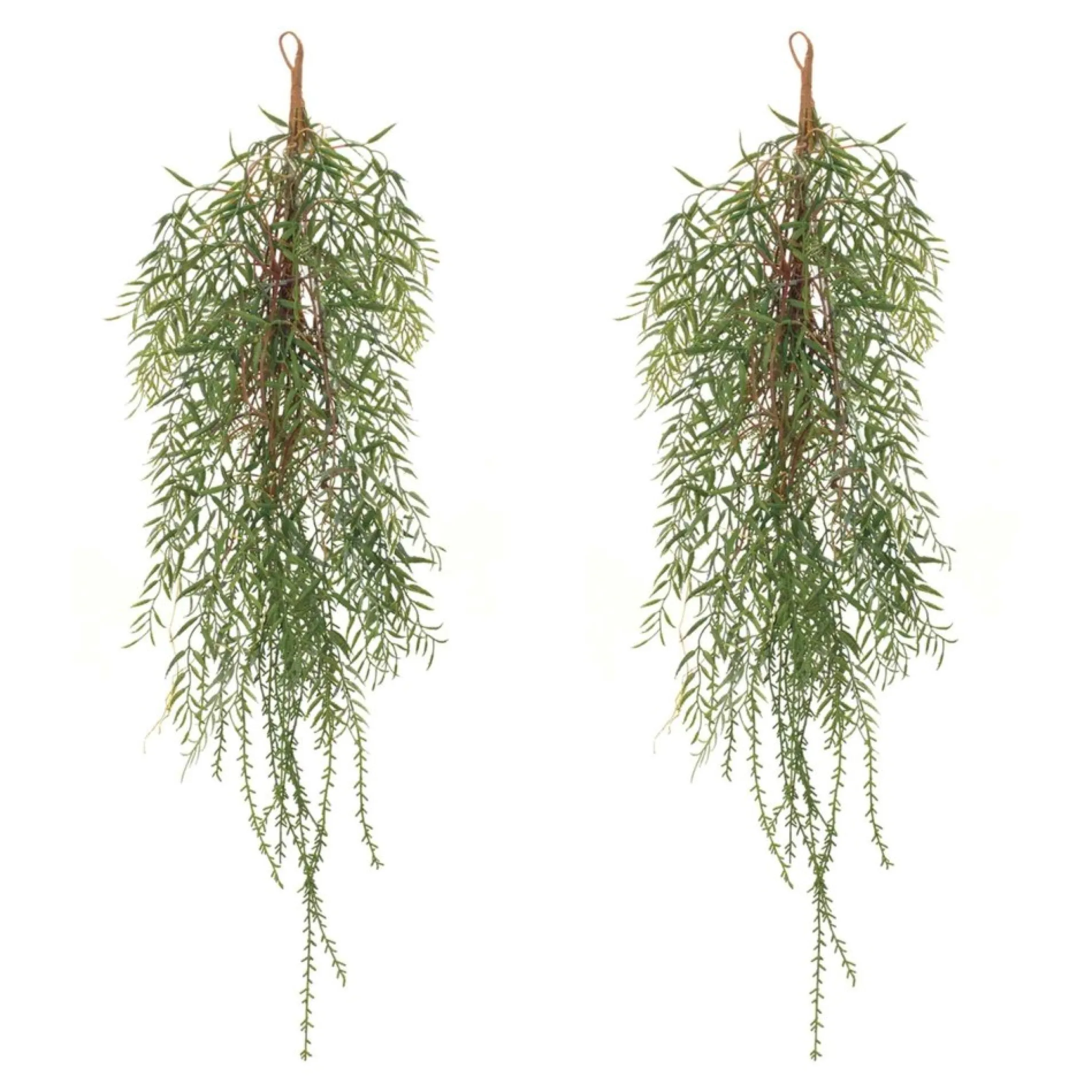 Set Of 2 Green Foliage Twig Artificial Christmas Swags 39"