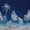 Set Of 9 Icy Clear Religious Christmas Nativity Set Figurines 15.25"