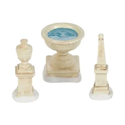 Set Of 3 Ivory And White Tudor Gardens Monuments Accessory 2.5"