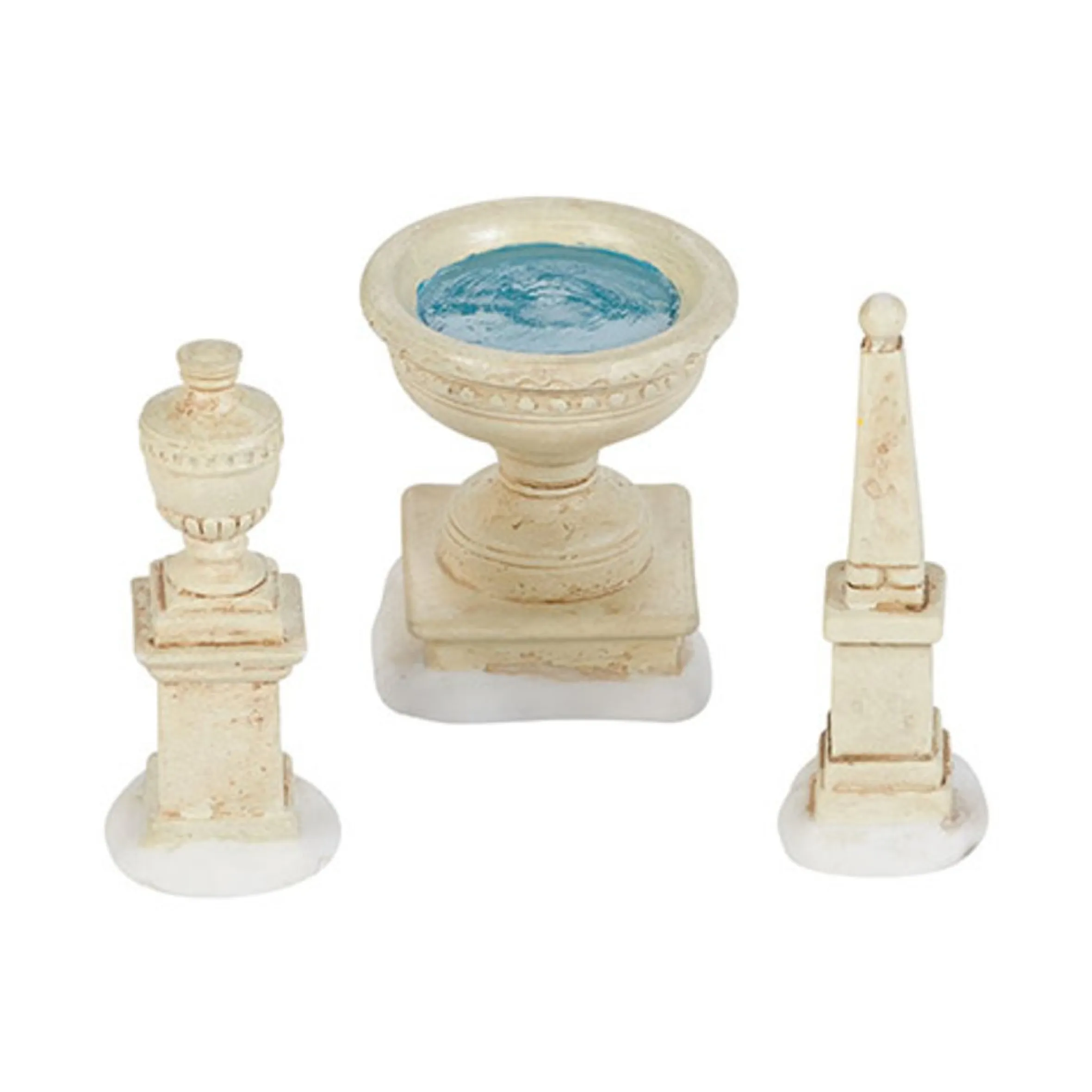 Set Of 3 Ivory And White Tudor Gardens Monuments Accessory 2.5"