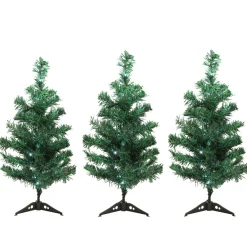 Set Of 3 Led Lighted Christmas Tree Driveway Or Pathway Markers Outdoor Decorations