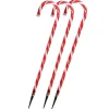 Set Of 3 Lighted Red And White Candy Cane Outdoor Christmas Pathway Markers 28"