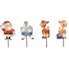 Set Of 4 Lighted Rudolph And Friends Christmas Pathway Markers - Clear Lights