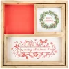 Set Of 3 Merry Christmas Wood Plaques And Serving Tray With Handles 16"
