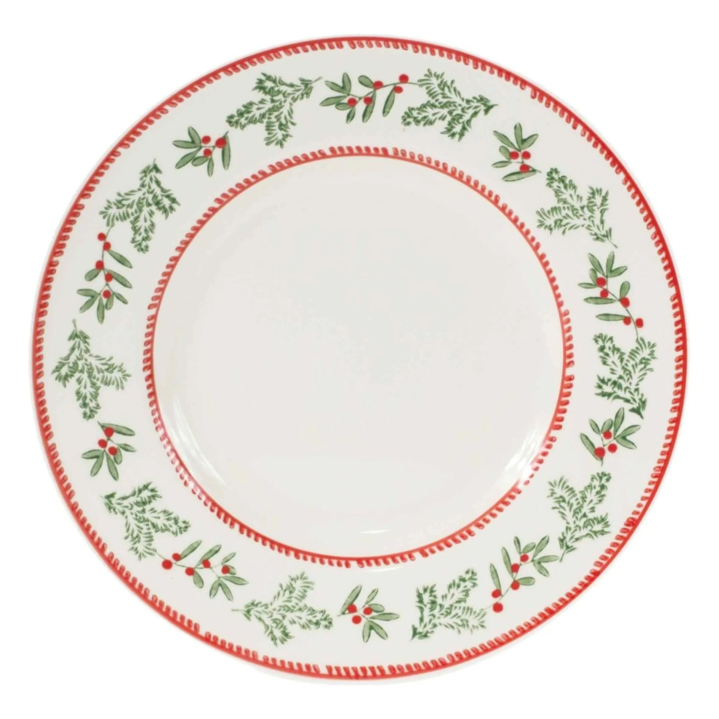 Set Of 4 Mistletoe Christmas Serving Plates 8.75"