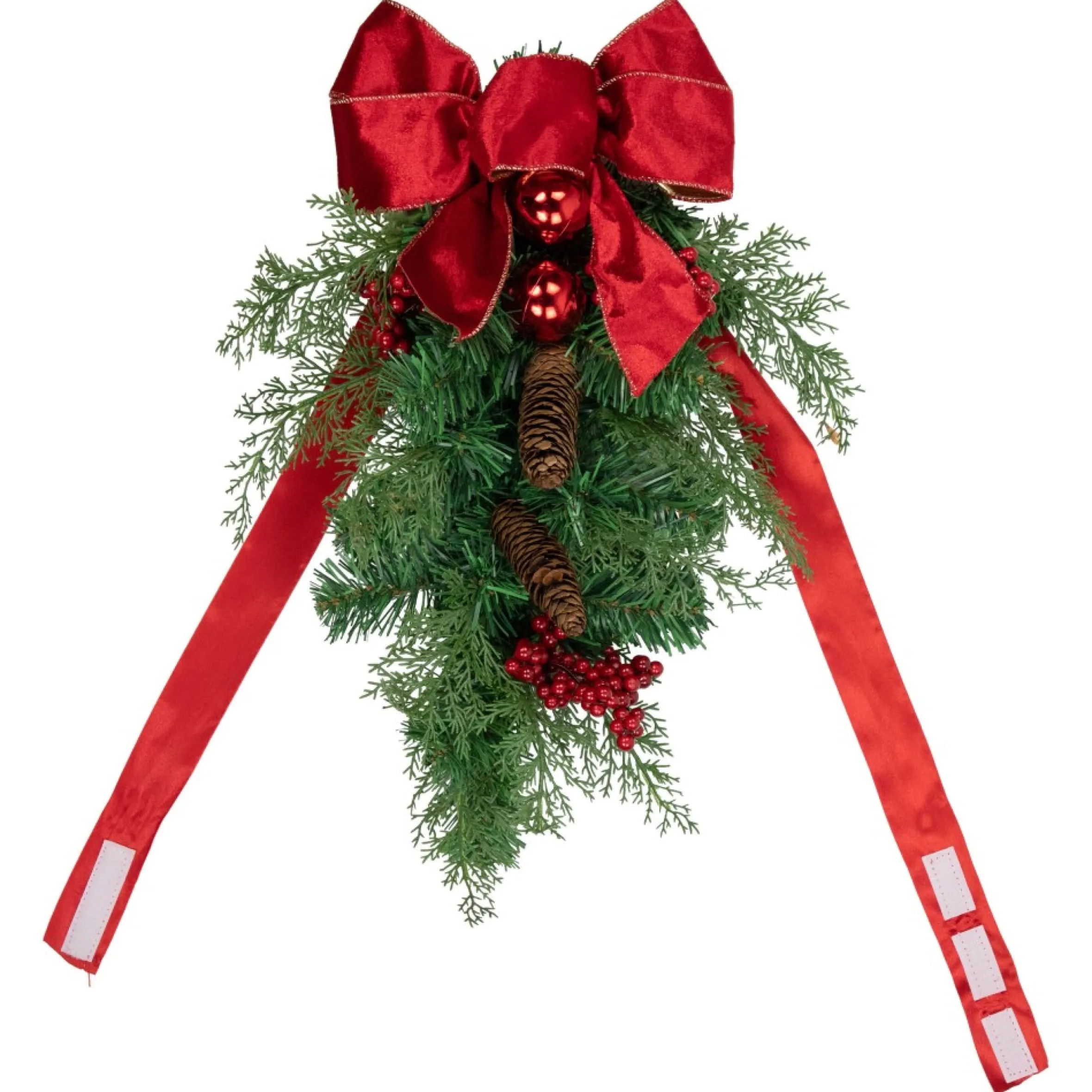 Set Of 2 Mixed Cedar And Pine Christmas Chair Back Swags