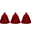 Set Of 3 Musical Lighted Red Bells Christmas Decorations, 6.5"