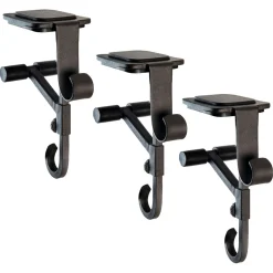 Set Of 3 Onyx Black Mantle Garland And Christmas Stocking Hanger