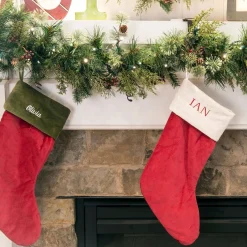 Set Of 3 Onyx Black Mantle Garland And Christmas Stocking Hanger