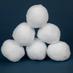 Set Of 6 Plush Faux Christmas Snow Balls