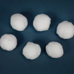 Set Of 6 Plush Faux Christmas Snow Balls