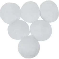 Set Of 6 Plush Faux Christmas Snow Balls