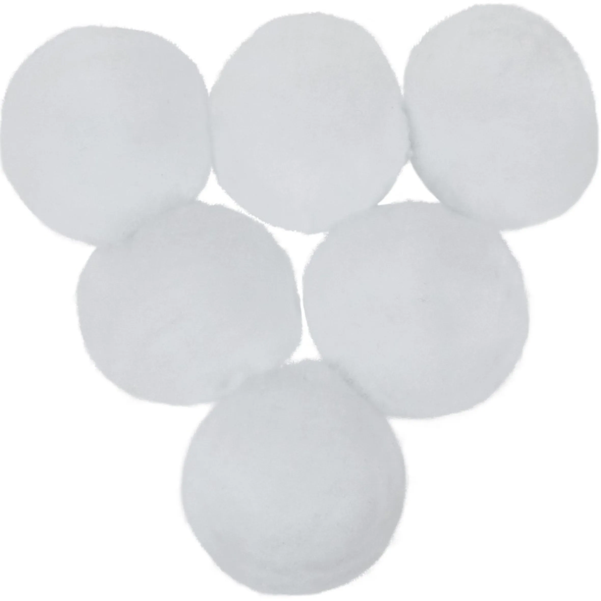 Set Of 6 Plush Faux Christmas Snow Balls