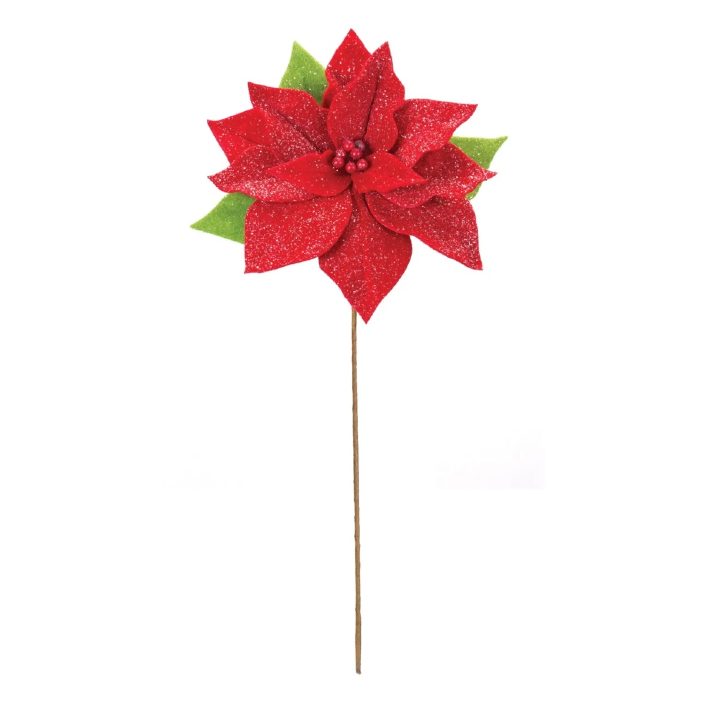 Set Of 2 Poinsettia Artificial Christmas Stems 19.75"