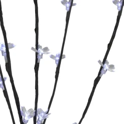 Set Of 3 Pre-Lit Cherry Blossom Artificial Tree Branches, 72 Pure White Led Lights