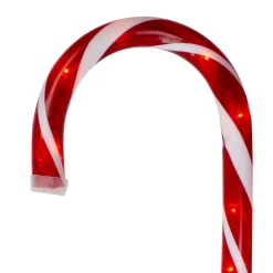 Set Of 6 Pre-Lit Red And White Blinking Candy Cane Outdoor Christmas Pathway Markers 12"