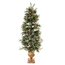 Set Of 2 Red And Black Christmas Topiary Storage Bags With Drawstring 36