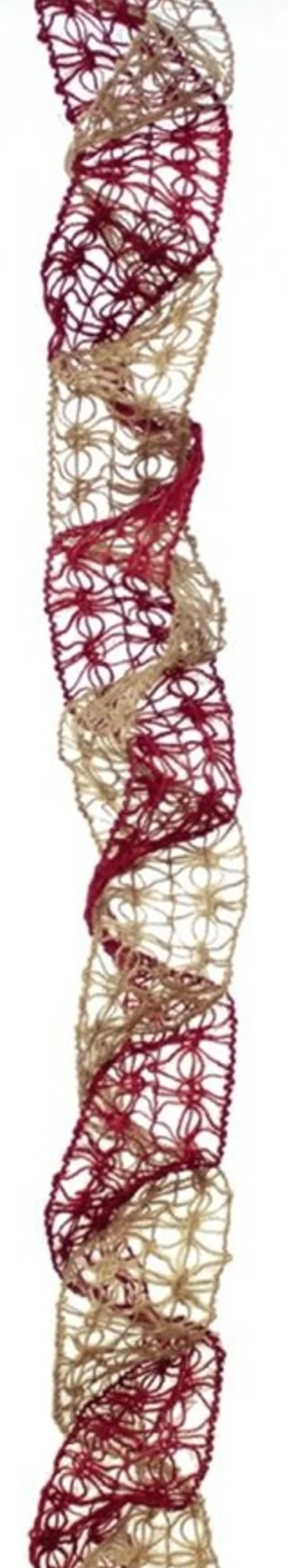 Set Of 4 Red And Gold Christmas Ribbon Garlands 6.25'